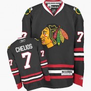 Reebok Chicago Blackhawks 7 Men's Chris Chelios Black Premier Third NHL Jersey