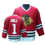 CCM Chicago Blackhawks 1 Men's Glenn Hall Red Authentic Throwback NHL Jersey